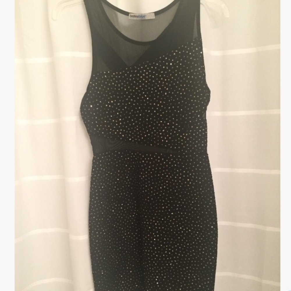 Party BodyCon Dress, with Open Mesh and Glitter